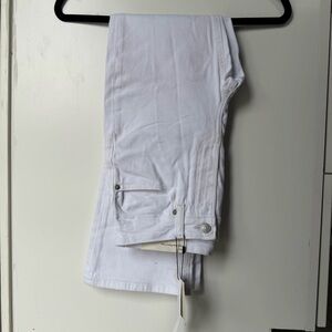 Calvin Klein White Denim Jeans with Silver Hardware